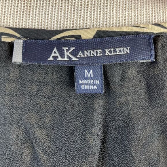 Anne Klein Silk Three Quarter Sleeve Blouse Top Size M EUC - Picture 6 of 7